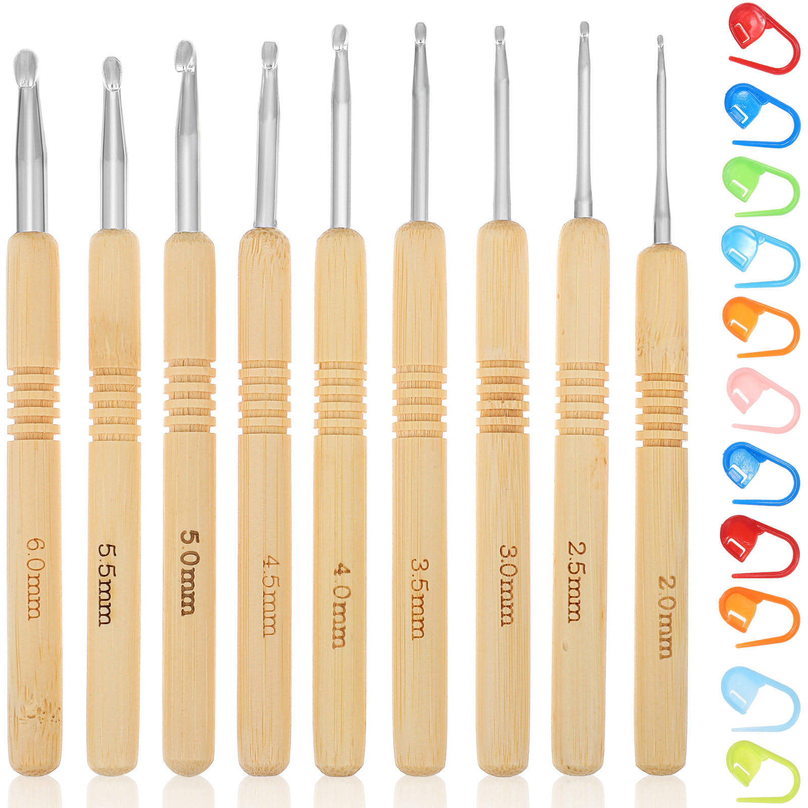1Set Wooden Crochet Hook Set V - Wooden Crochet Hooks Ergonomic Handle review and price