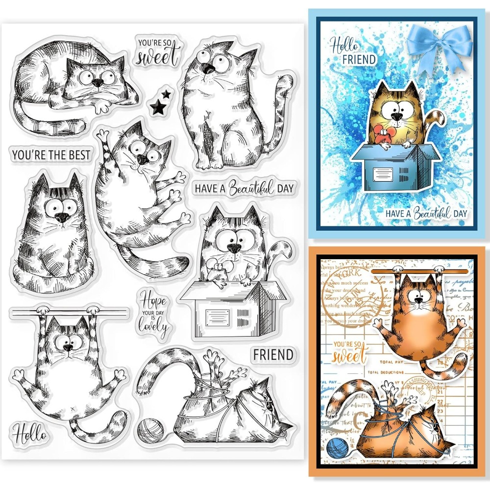 8.3x5.8in Cat Clear Stamps Lov - Clear Silicone Stamps For Card Making review and price