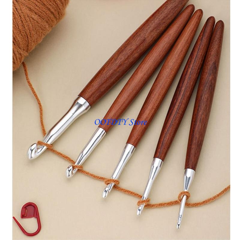 367A 8Pcs Wooden Handle Croche - Wooden Crochet Hooks Ergonomic Handle review and price