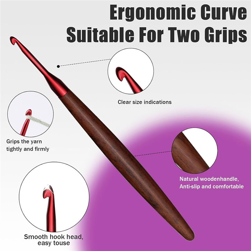 A59Z-Ergonomic Wooden Handle C - Wooden Crochet Hooks Ergonomic Handle review and price