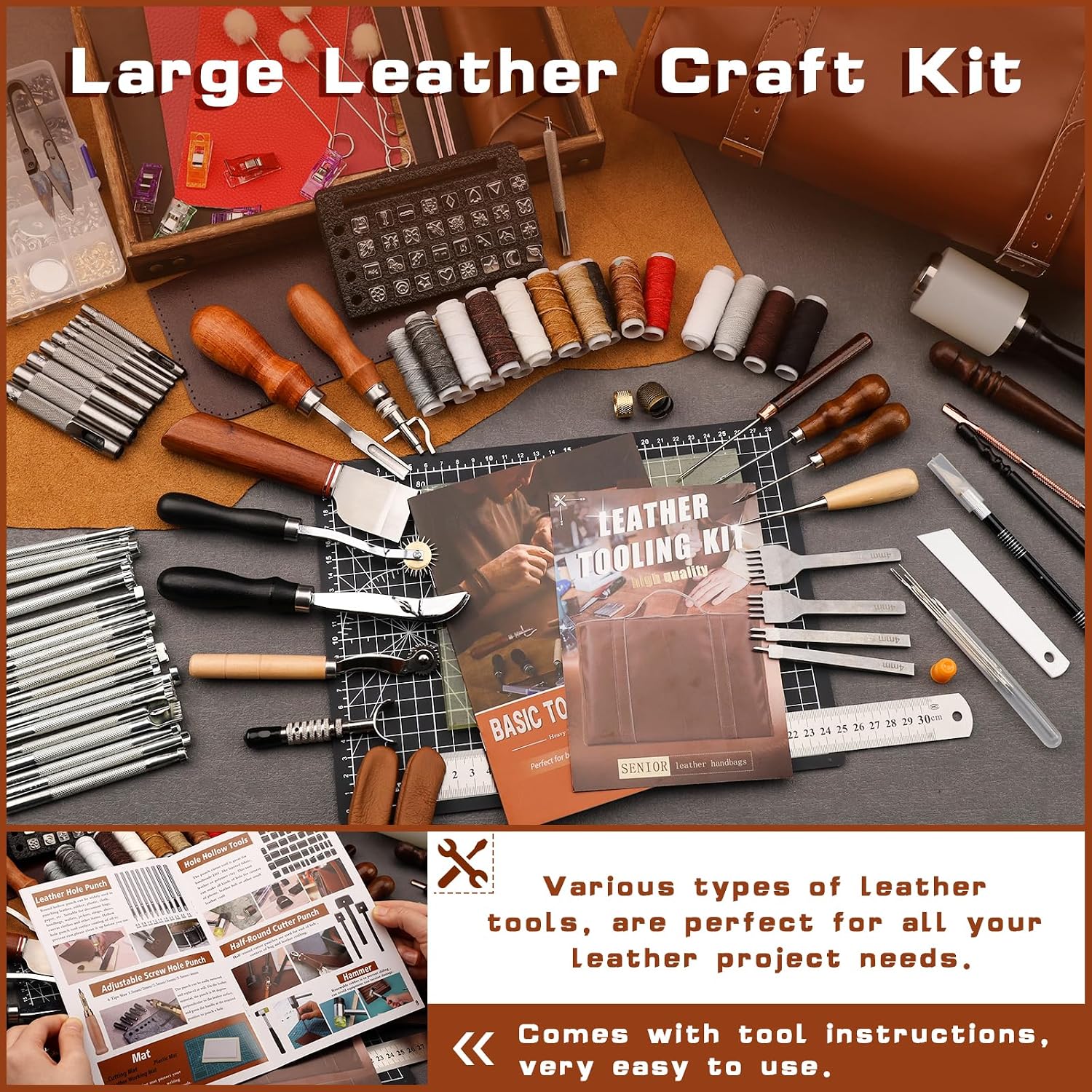 Leather Tooling Kit Leather Cr - Sewing review and price