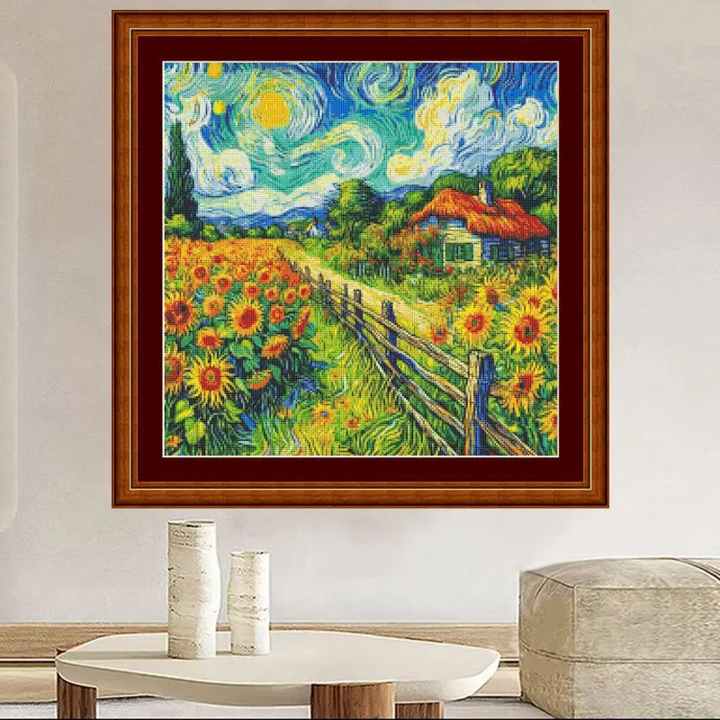 [[CC4656-Van Gogh Series Sunfl - Cross Stitch Stamped Kits Beginners review and price