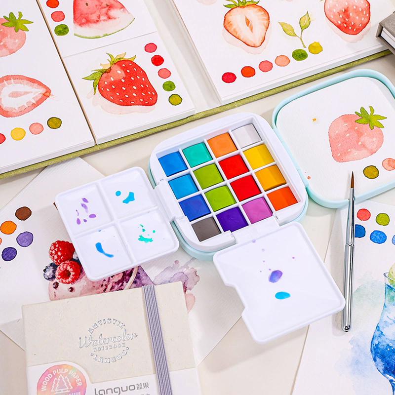LANGUO 16Colors Watercolor Pai - Watercolor Paint Set Solid Pigment review and price