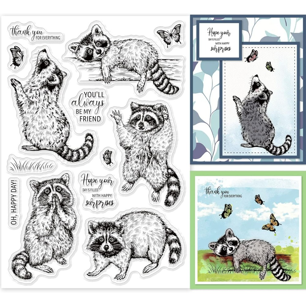 Realistic Raccoons Clear Stamp - Clear Silicone Stamps For Card Making review and price