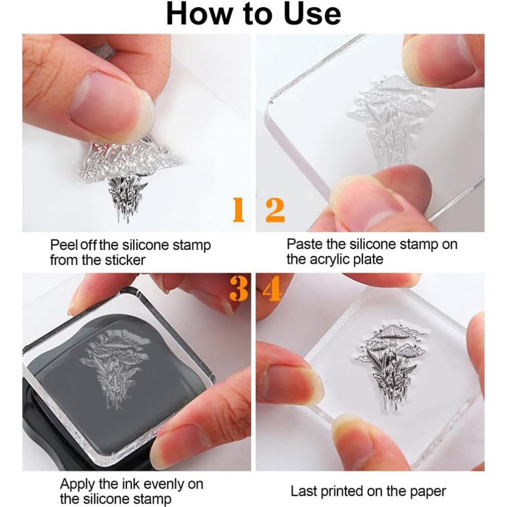 Mushroom Clear Stamp, Plant Si - Clear Silicone Stamps For Card Making review and price