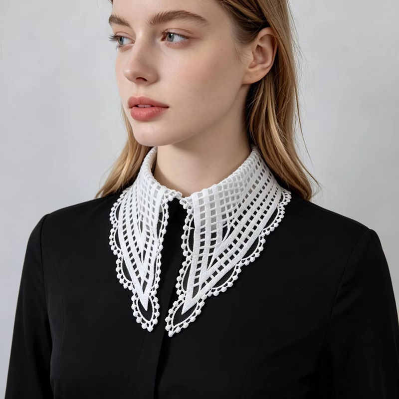 Lady White Ruffled False Colla - Embroidery review and price