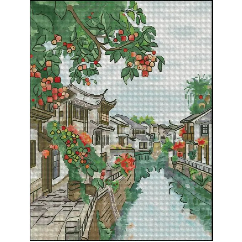 [[CC904-Water Town Jiangnan] D - Cross Stitch Stamped Kits Beginners review and price