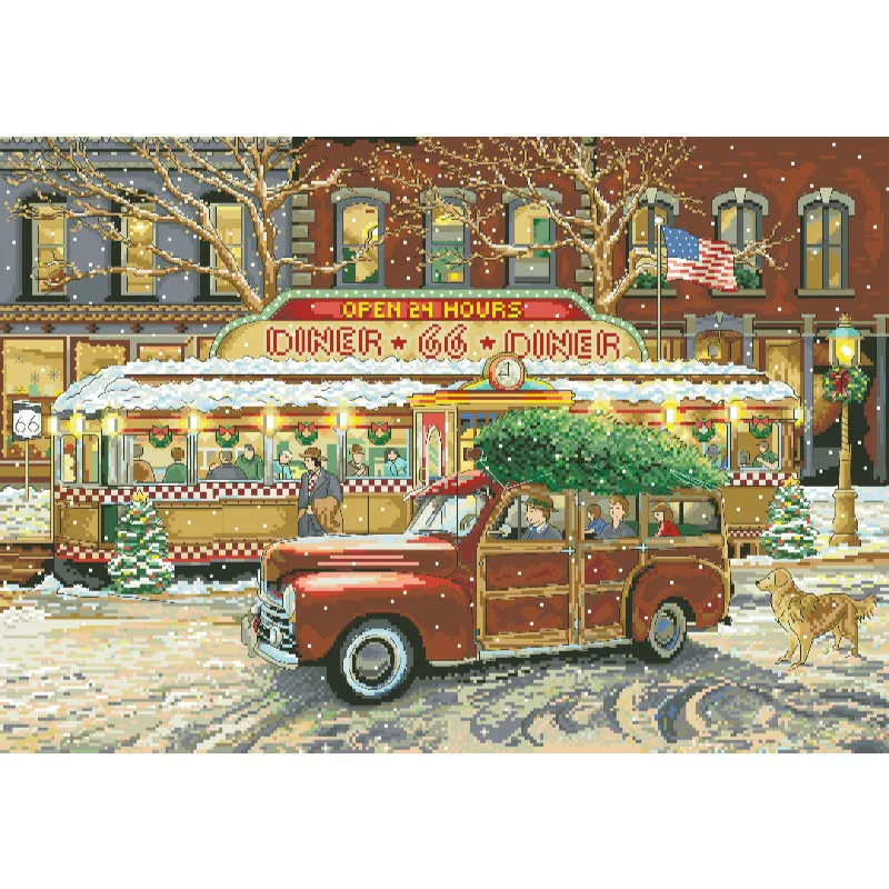 [[CC5130-66 Route Christmas Re - Cross Stitch Stamped Kits Beginners review and price