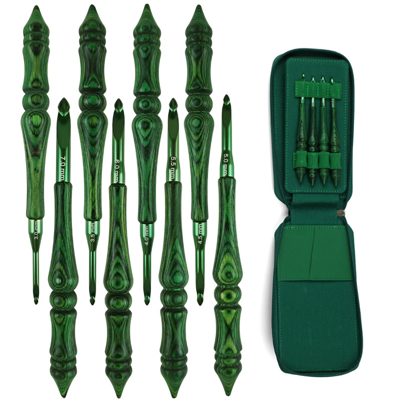 8Pcs 3.0-7.0mm Crochet Hook Se - Wooden Crochet Hooks Ergonomic Handle review and price