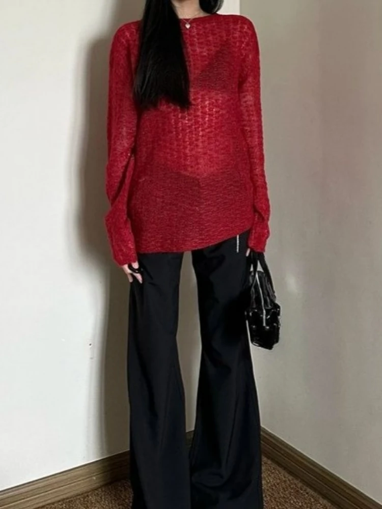 Y2K See-Through Knitted Women' - Embroidery review and price